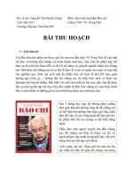 BÀI THU HOẠCH môn sản XUẤT ấn PHẨM báo CHÍ