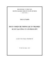 Hoàn thiện hệ thống quản trị hiệu suất tại công ty cổ phần FPT 