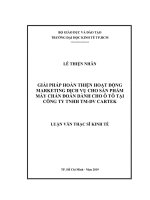 Giải pháp hoàn thiện hoạt động marketing dịch vụ cho sản phẩm máy chẩn đoán dành cho ô tô tại công ty TNHH TM DV cartek 