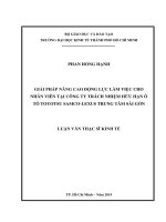 Giải pháp nâng cao động lực làm việc cho nhân viên tại công ty trách nhiệm hữu hạn ô tô toyotsu samco lexus trung tâm sài gòn 