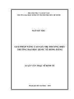 Giải pháp nâng cao giá trị thương hiệu trường đại học quốc tế hồng bàng 