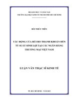 Tác động của rủi ro thanh khoản đến tỷ suất sinh lợi tại các ngân hàng thương mại việt nam 
