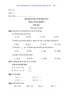 10 đề KIỂM TRA học kì 1 môn TOÁN lớp 3