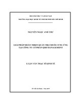 Giải pháp hoàn thiện quản trị chuỗi cung ứng tại công ty cổ phần QSR management 