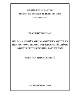 Mối quan hệ giữa việc nắm giữ tiền mặt và kỳ hạn nợ trong trường hợp hạn chế tài chính nghiên cứu thực nghiệm tại việt nam 