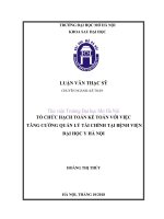 Tổ chức hạch toán kế toán với việc tăng cường quản lý tài chính tại bệnh viện đại học y hà nội  