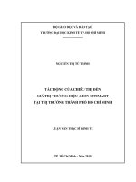 Tác động của chiêu thị đến giá trị thương hiệu aeon citimart tại thị trường thành phố hồ chí minh 