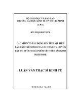 Các nhân tố tác động đến tính kịp thời báo cáo tài chính của các công ty có vốn đầu tư nước ngoài niêm yết trên sàn giao dịch HOSE 