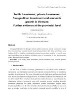 Public investment, private investment, foreign direct investment and economic growth in vietnam  further evidence at the provincial level 