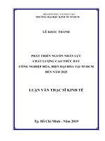 Phát triển nguồn nhân lực chất lượng cao thúc đẩy công nghiệp hóa, hiện đại hóa tại TP HCM đến năm 2025 