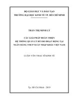 Các giải pháp hoàn thiện hệ thống quản lý rủi ro hoạt động tại ngân hàng TMCP xuất nhập khẩu việt nam 
