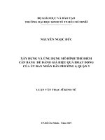 Xây dựng và ứng dụng mô hình thẻ điểm cân bằng để đánh giá hiệu quả hoạt động của ủy ban nhân dân phường 4, quận 3 