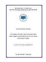 Tác động chi tiêu công giáo dục đến phát triển nguồn nhân lực ở các nước đang phát triển 