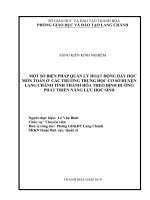 Một sô biện pháp quản lý hoạt động dạy học môn toán ở các trường THCS huyện lang chánh, tỉnh thanh hóa theo định hướng phát triển năng lực học sinh 