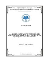 Đánh giá tác động của chính sách phát triển ngành hàng lúa gạo (thuộc đề án tái cơ cấu nông nghiệp đồng tháp) đến thu nhập của nông hộ  trường hợp huyện tam nông, tỉnh đồng tháp 