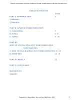 Using the word formation to develop vocablary for the grade 11 gifted students at mai anh tuan high school 