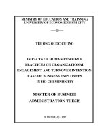 Impacts of human resource practices on organizational engagement and turnover intention  case of business employees in ho chi minh city 