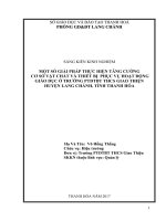 Một số giải pháp thực hiện tăng cường cơ sở vật chất và thiết bị phục vụ hoạt động giáo dục ở trường PTDTBT THCS giao thiện huyện lang chánh, tỉnh thanh hóa 