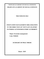 Đổi mới tổ chức quản lý cảng biển việt nam theo hướng mô hình chính quyền cảng tự chủ tt tiếng anh