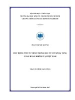 Huy động vốn tư nhân trong đầu tư cơ sở hạ tầng cảng hàng không việt nam 