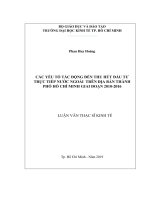 Các yếu tố tác động đến thu hút đầu tư trực tiếp nước ngoài trên địa bàn thành phố hồ chí minh giai đoạn 2010   2016 