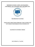 Food safety behavior in primary cook and health outcomes of household in ho chi minh city 