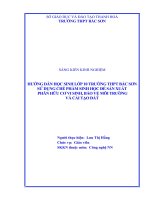 Hướng dẫn học sinh lớp 10 trường THPT bắc sơn sử dụng chế phẩm sinh học để sản xuất phân hữu cơ vi sinh, bảo vệ môi trường và cải tạo đất 