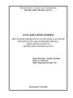 Một số kinh nghiệm huấn luyện nâng cao thành tích đội tuyển HSG nữ bộ môn thể dục phần kỹ thuật đẩy tạ trường THPT thường xuân 2 