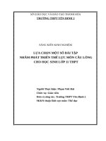 LỰA CHỌN một số bài tập NHẰM PHÁT TRIỂN THỂ lực môn cầu LÔNG CHO học SINH lớp 11 THPT 