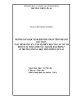 Hướng dẫn học sinh phương pháp tính nhanh các bài toán xác định chu kỳ, tần số, biên độ của con lắc lò xo khi c 