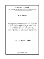 Tác động của văn hóa học hỏi, cam kết cảm xúc, quan hệ lãnh đạo nhân viên đối với hành vi ngoài vai trò tại bệnh viện truyền máu huyết học TP HCM 