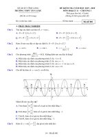 Đề kiểm tra ĐS> 11 chương 1 năm 2019 2020 trường tân lược vĩnh long 