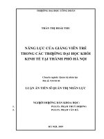 Năng lực của giảng viên trẻ trong các trường đại học khối kinh tế tại thành phố hà nội 