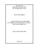 Nghi lễ trong chu kỳ đời người của người nùng cháo ở huyện văn quan, tỉnh lạng sơn hiện nay