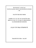 Nghiên cứu các yếu tố ảnh hưởng đến động lực đầu tư căn hộ của khách hàng tại thành phố hồ chí minh 