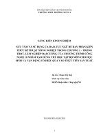 Sưu tầm và sử dụng ca dao, tục ngữ để dạy phần kiến thức kĩ thuật nông nghiệp trong chương 1   trồng trọt, lâm nghiệp đại cương của chương 