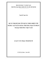Quản trị rủi ro tín dụng theo hiệp ước basel tại ngân hàng thương mại cổ phần ngoại thương việt nam 