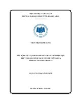 Tác  động của cạnh tranh ngân hàng đến hiệu lực truyền dẫn chính sách tiền tệ thông  qua kênh ngân hàng cho vay 