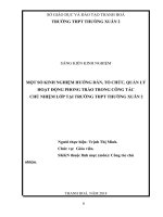 Một số kinh nghiệm hướng dẫn, tổ chức, quản lý hoạt động phong trào trong công tác chủ nhiệm lớp tại trường THPT thường xuân 2 