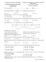 Đề thi thử THPTQG 2020 môn toán lần 1 trường THPT chuyên thái bình 
