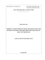 Nghiên cứu phát triển kỹ thuật QuEchERS GC MS   3 SIM để phân tích đồng thời dư lượng hóa chất bảo vệ thực vật trong đất 