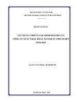 Xây dựng chiến lược kinh doanh của công ty xuất nhập khẩu ngành in TP HCM đến năm 2023 