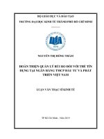 Hoàn thiện quản lý rủi ro đối với thẻ tín dụng tại ngân hàng TMCP đầu tư và phát triển việt nam 