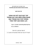Đánh giá kết quả học tập trong dạy học môn công nghệ bậc trung học phổ thông theo tiếp cận năng lực (tt) 