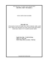 Vận dụng toán tổ hợp xác suất trong việc giúp học sinh giải nhanh các bài tập di truyền phần sinh học phân tử và biến dị 