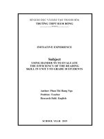 Using handouts to evaluate the efficiency of the reading skill in unit 5 to grade 10 students 