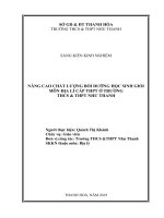 NÂNG CAO CHẤT LƯỢNG bồi DƯỠNG học SINH GIỎI môn địa lí cấp THPT ở TRƯỜNG THCS  THPT NHƯ THANH 