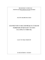 Giải pháp tối ưu hoá chi phí quản lý doanh nghiệp khi áp dụng quy tắc EICC của công ty TNHH y2k 