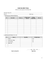 MẪU DANH bạ điện THOẠI