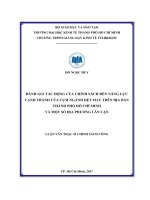 Đánh giá tác động của chính sách đến năng lực cạnh tranh của cụm ngành dệt may trên địa bàn thành phố hồ chí minh và một số địa phương lân cận 
